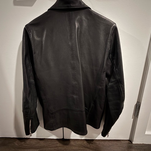 Buck Mason Motorcycle Black Leather Jacket - Picture 2 of 3